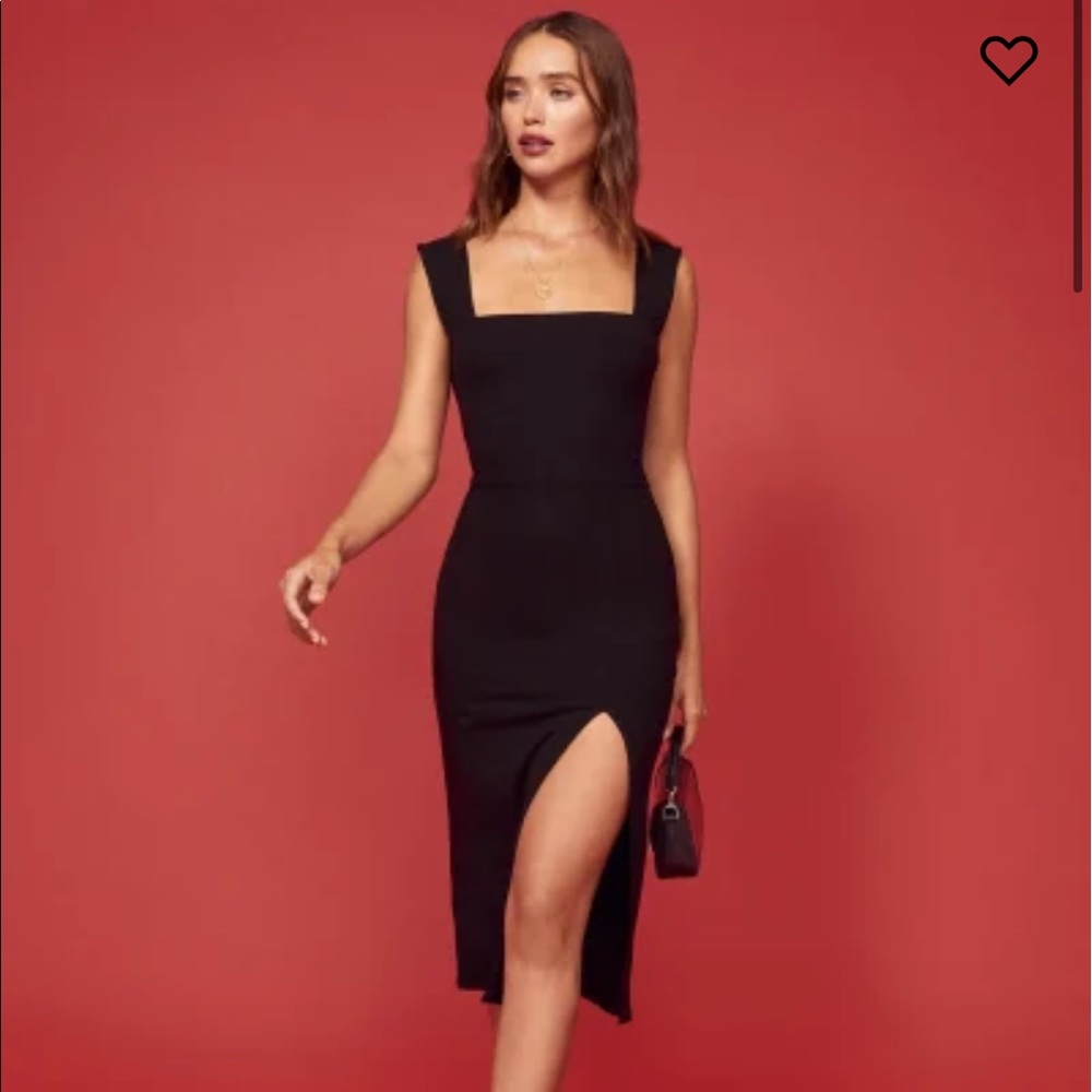 Black Cassie Knit Reformation dress